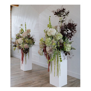 Rosas Artificiales de Seda, Hortensias en Rosa, Rojo y Verde, Rosas Rosadas, Bola de Flores Blancas, Centro de Mesa para Decoración de Bodas - Product Image 1