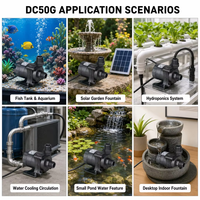Pompe à eau submersible sans balais ZKSJ DC50G 12V 24V 2100-2400L/H IP68 ≤30dB Mini Pompe Solaire Silencieuse OEM pour Circulation d'Aquarium