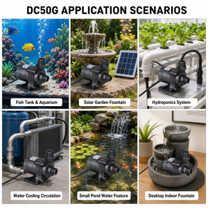 Pompa Acqua Sommergibile Brushless DC ZKSJ DC50G 12V 24V 2100-2400L/H IP68 ≤30dB Mini Pompa Solare Silenziosa OEM per <span class=keywords><strong>Circolazione</strong></span> Acquario - Product Image 6