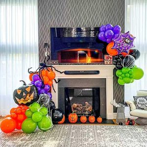 Lots <span class=keywords><strong>de</strong></span> ballons d'Halloween en gros, 134 pièces, <span class=keywords><strong>noir</strong></span>, orange, violet, vert, version brillante, ballons en latex gonflables à l'hélium/à l'air, anniversaire - Product Image 5