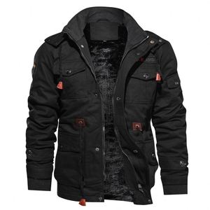 Chaqueta de chándal de estilo <span class=keywords><strong>militar</strong></span> cálido de lana gruesa de invierno para <span class=keywords><strong>hombre</strong></span>, chaqueta de talla grande, abrigo - Product Image 4