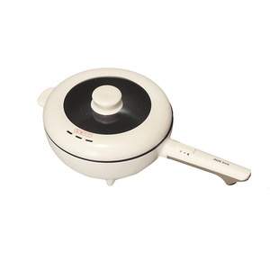 Poêle électrique AUX 4,5 L ronde avec revêtement antiadhésif, commande mécanique, blanc cassé, multifonctionnelle - Product Image 1