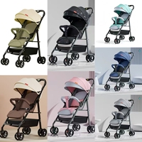 Poussette bébé pliable légère, poussette portable avec frein à pied, roues pivotantes et auvent respirant