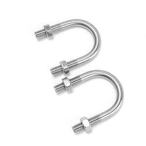 בורג <span class=keywords><strong>U</strong></span> מפלדת אל-חלד 304 עם 2 אומים, מהדק צינור בצורת <span class=keywords><strong>U</strong></span> עבור גדלים M6-M16, יצרן סיטונאי, בצורת <span class=keywords><strong>U</strong></span> - Product Image 3