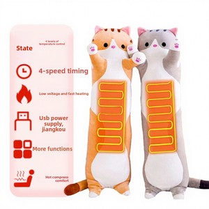 Morbido Cuscino Peluche a Forma di Gatto Grande Abbraccio, Bambola Riscaldante con Gambe Lunghe, Compagno di Sonno, Imbottito in Cotone PP, Giocattolo in Peluche per Bambini - Product Image 1