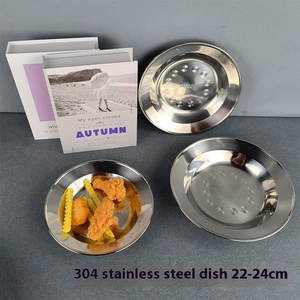 Yolecen 304 Stainless Steel Deep Dish Thickened Dumpling/Barbecue/Dinner/Rice <strong>Plate</strong> Household Modern Design Food Grade <strong>Metal</strong> - Product Image 3
