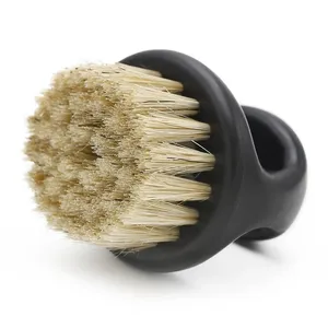 Plastic handle Boar Bristle Ring Beard Brush comb Barber Portable Neck Face Hair Cleaning Shaving Brush
