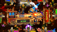 Table de jeu de pêche Lucky Train Ocean King 3, borne d'arcade à monnayeur pour 8 joueurs