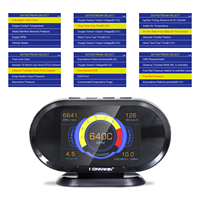 Affichage tête haute + Escaner Automotriz KONNWEI KW206 OBD2 EOBD Outil de numérisation DTC de voiture Compteur automatique