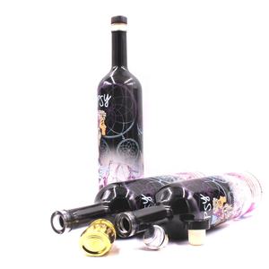 Ron de impresión transparente de fondo grueso pesado, tapa de corcho extra de pedernal, tequila personalizado, botella de licor vacía de 1 litro, 750ml - Product Image 5