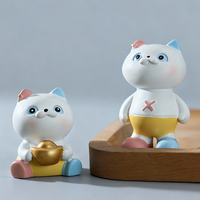 Nuevo Diseño, Juego de Figuras de Resina de Gatos de Dibujos Animados, Adorno de Escritorio, Regalo para Niños