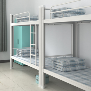 <span class=keywords><strong>Lit</strong></span> <span class=keywords><strong>superposé</strong></span> en <span class=keywords><strong>métal</strong></span> blanc pour adultes, idéal pour auberges de jeunesse et étudiants - Product Image 4