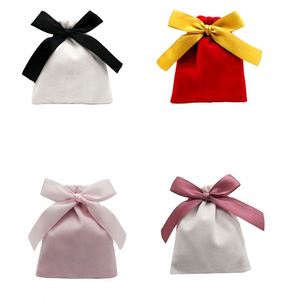 Bolsa de Satén de Seda de Lujo con Cordón, Logotipo Personalizado para Joyería, Pelucas, Ropa, Zapatos, Bolsa de Embalaje Rosa - Product Image 6