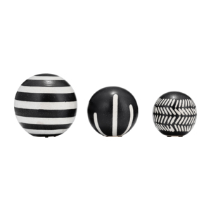 Sfere in Ceramica, Scultura Geometrica con Motivo a Strisce Bianche e Nere, Decorazione per Casa, Ornamento per Mensole, Bagno, Ufficio, Soggiorno - Product Image 1