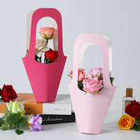 Nouvelle boîte d'emballage en carton blanc, forme entonnoir, couleur unie, pour bouquet de fleurs fraîches, idéale pour la Fête des Mères et la Fête des Enseignants