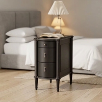 Table de chevet pivotante de style nordique moderne avec tiroirs de rangement, placage bois