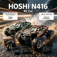 شاحنة مونستر هوشي N416 RTR متوفرة في المخزون الأمريكي، مقياس 1:16، تحكم عن بعد 2.4 جيجاهرتز، دفع رباعي، سرعة 36 كم/ساعة، مع بطاريتين، مدى تحكم 100 متر، سيارة تحكم عن بعد للطرق الوعرة