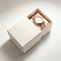 Boîtes d'emballage en carton ondulé blanc kraft turquoise de luxe avec logo personnalisé pour montres, emballages de bijoux en gros
