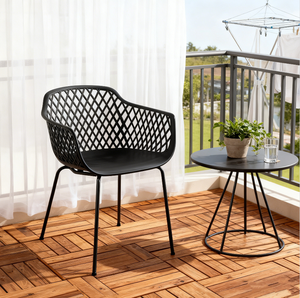 Fauteuil commercial élégant avec dossier en maille diamantée, design moderne pour bistro, hall d'hôtel et espace de bureau créatif - Product Image 1