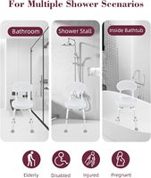 360 °   Chaise de douche pivotante antidérapante avec dossier pour personnes âgées et handicapées, banc de bain rotatif réglable pour seniors