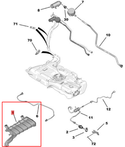 Nouveau réservoir de carburant avec filtre à charbon actif <span class=keywords><strong>Peugeot</strong></span> <span class=keywords><strong>308</strong></span> 408 2008 4008 508L 5008 Citroën C4 C5 C6 Aircross OE YL01032180 - Product Image 2