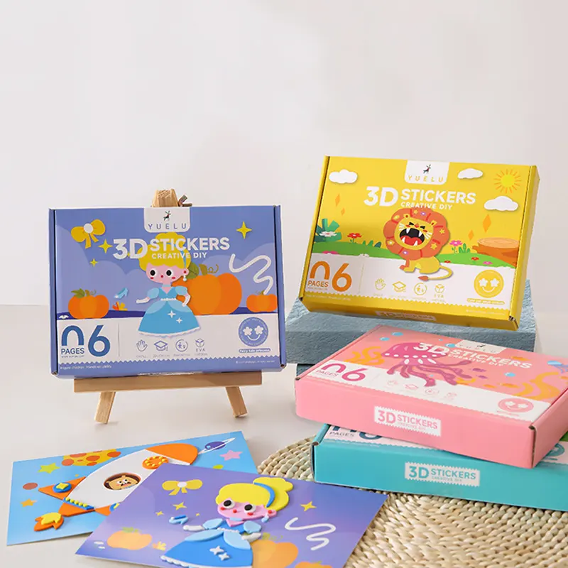 Pegatinas hechas a mano de EVA para niños, venta al por mayor, pegatinas de rompecabezas 3D, Kits de Arte de dibujos animados, pegatina de espuma suave, juguete para niños