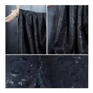 Black color and classical design jacquard fabric for clothing brocade fabric jacquard