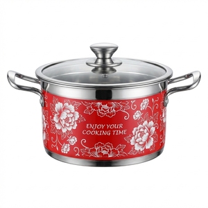 Ensemble de casseroles FLEY Premium 10 pièces en acier inoxydable rouge, fond induction, pour cuisine moderne. - Product Image 4