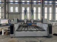 Machine de gravure sur pierre CNC à double tête, machine de gravure 3 axes, broche refroidie par eau 5,5 kW, moteur servo AC pour machine à pierre