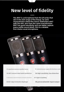 Microphone d'enregistrement karaoké à trois réglages directionnels pour un design rétro, utilisé dans les studios d'enregistrement - Product Image 5