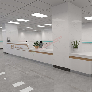 Hiện đại Gỗ ngân hàng bệnh viện khách sạn phía trước cong y tá trạm tròn quầy thiết kế hình bầu dục phòng tập thể dục sảnh văn phòng bàn tiếp tân - Product Image 5