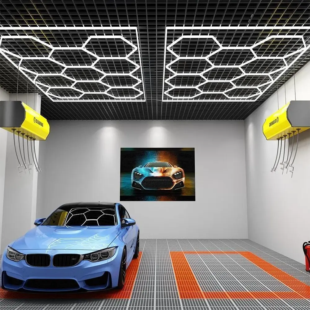 DANS Technology Commercial Car Workshop Flicker Free Anti-Glare 6500K 680W 2.4*4.8m Honeycomb Car Detailing LED Light