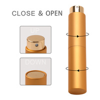 Vente en gros d'accessoires de voyage : Mini atomiseur de parfum rechargeable, flacon échantillon en aluminium à bouchon rotatif, emballage pour huiles essentielles capillaires