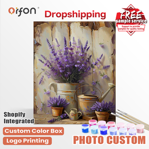 Kit <span class=keywords><strong>Pittura</strong></span> a Numeri <span class=keywords><strong>Vintage</strong></span> Rustico Lavanda Orfon - Arte Floreale Rustica per Decorazione Casa Fai da Te - Product Image 1