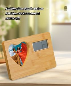 Sublimación térmica en blanco Sigital Watch Time Mesa de madera DIY Impreso bBlank Memorial Photo fFame Home Table Decoration Gift - Product Image 6