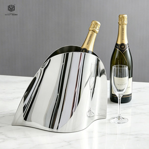 Cubetera para Champán de Acero Inoxidable, Forma de Barco, Pulido Espejo, Enfriador de Vino de Lujo, Jarrón Decorativo para Fiestas - Product Image 3