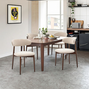 Modern Farmhouse 2-Piece Beige Fabric Dining Room <strong>Chair</strong> Set <strong>Pine</strong> Foot Pegs Upholstered <strong>Kitchen</strong> Side <strong>Chairs</strong> for Hotel Home - Product Image 1