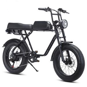 Vélo électrique rétro tout-terrain pour la montagne et la route, avec batterie au lithium 48V 10AH, pneus larges de 20x4 pouces, moteur à moyeu arrière, frein à disque - Product Image 2