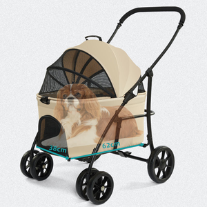 Passeggino pieghevole 2 in 1 <span class=keywords><strong>per</strong></span> cani e gatti con carrozzina rimovibile, cuscino, guinzaglio di sicurezza, fino a 10 kg - Product Image 6