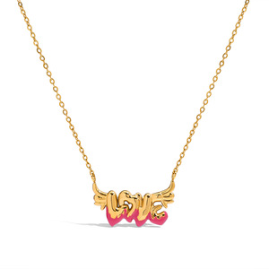 Collana Showfay con <span class=keywords><strong>Ali</strong></span> d'Angelo in Acciaio Inossidabile Placcato Oro 18K, Antiossidante e Impermeabile - Product Image 1