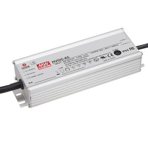 Controlador LED Mean Well Hvgc-65 de 65W 350mA, Corriente Constante, Canal Único, Convertidor CA/CC, Impermeable IP65, Hecho en Taiwán - Product Image 1