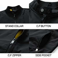 Nouvelle Tendance Blouson Bomber Homme Col Montant Logo Avant Doublure Polaire Fermeture Éclair Coupe-Vent Respirant Coupe Ajustée Design Personnalisé