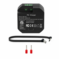 Boîtier de jonction encastré 30W avec module de chargeur USB-C PD, alimentation intégrée sans adaptateur externe