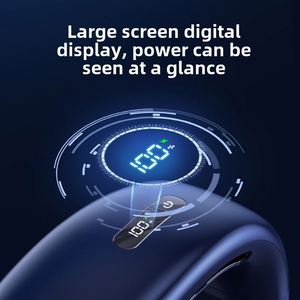 USB Rechargeable Plastic Foldable Neck Hanging Bladeless <b>Handheld</b> <b>Fan</b> Five Blades Portable Outdoor Household Hotel Car English - Product Image 2