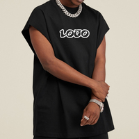 Streetwear de bonne qualité T-shirts sans manches vintage avec logo personnalisé Débardeur court de bonne qualité pour hommes