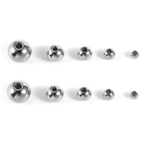 Stainless Steel Round Loose Beads With Hole For Jewelry Making Necklaces <b>Bracelets</b> Positioning Beads H1198 - Product Image 2