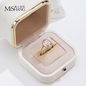 Anillo de Compromiso de Diamante Rosa de Laboratorio con Corte Ovalado de 9 Quilates, Oro Blanco de 18 Quilates, Certificado IGI, Joyería Fina MSR-2055 para Mujer - Product Image 5