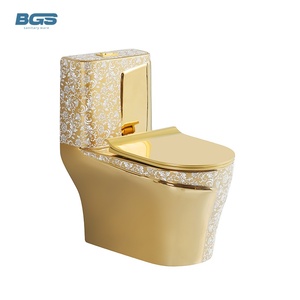 חתיכה אחת יוקרתית קרמיקה WC sanitarios inodoros wc עיצוב קו זהב אמבטיה קרמית אחת-חתיכת שירותים - Product Image 3