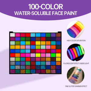 100가지 색상 천연 식물 글리터 메탈릭 쉬머 펄 홀로그램 크롬 CE 인증 페이스 페인팅 키트 - Product Image 1