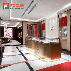 Luxury Jewelry Display Cabinet Laminated Finish Mall Counter Glass Showcase - Product Image 5